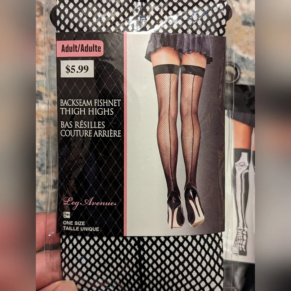 Women's Bundle Of Thigh high, Knee socks & Tights black fishnet bundle one size